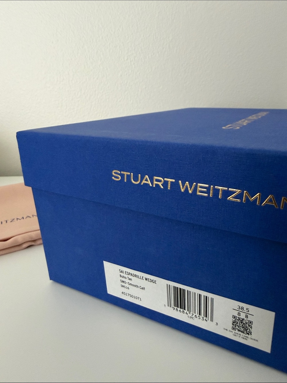 Stuart Weitzman Tan Espadrille Wedge Sandals with Gold Buckle - Picture 6 of 7